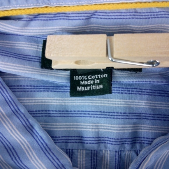 J Crew White Blue Striped Button Front Shirt L - Picture 4 of 6